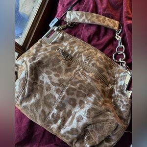 Vintage Y2K Chunky Metallic Animal Print Purse with Lux Silver Hardware by KS18